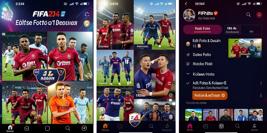 Antarmuka aplikasi FIFA234 untuk membuat kolase foto yang menarik.
