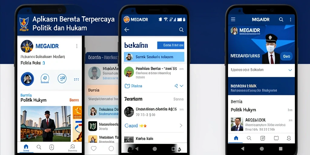 Antarmuka MEGAIDR yang menampilkan berita politik dan hukum terbaru.