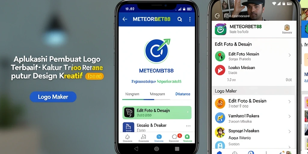 Antarmuka METEORBET88 yang memudahkan pembuatan logo.