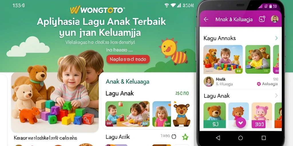 Antarmuka aplikasi WONGTOTO yang menyenangkan untuk anak-anak.